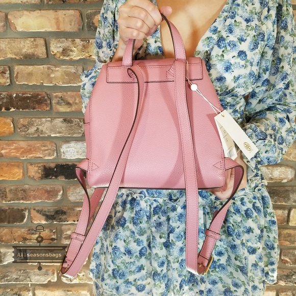 Magnolia Pink Thea Leather Backpack Tory Burch - Picture 3 of 8